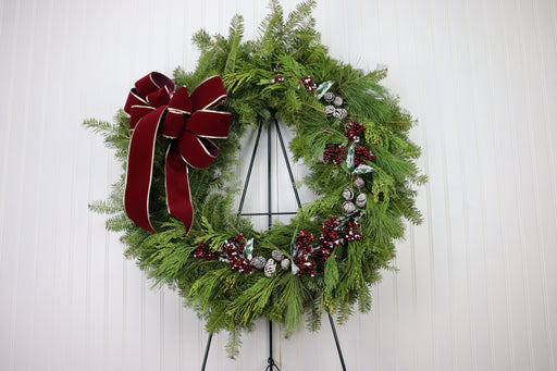 Hand Decorated Fresh Greens Wreath