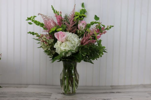 Blushing Bride Tall Vase in Pinks