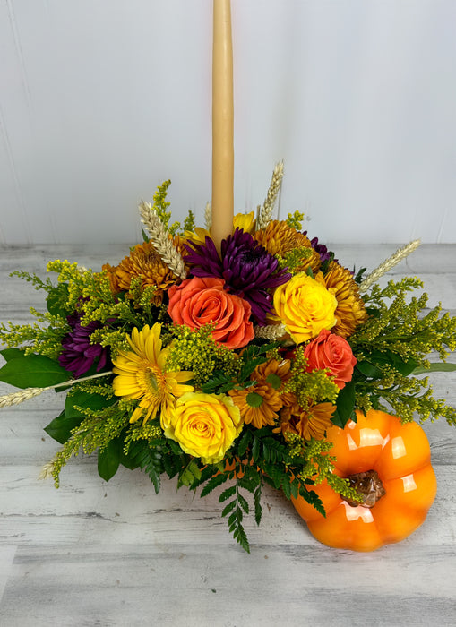 Harvest Glow Ceramic Pumpkin Centerpiece